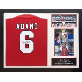Słynni piłkarze koszulka w antyramie Arsenal FC Adams Retro Signed Sh