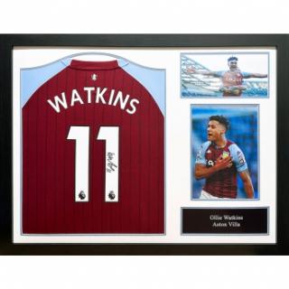 Słynni piłkarze koszulka w antyramie Aston Villa FC Watkins Signed Sh