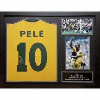 Słynni piłkarze koszulka w antyramie Brasil 1970 Pele Signed Shirt (F