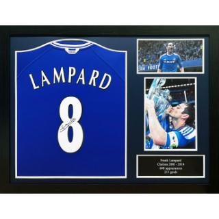 Słynni piłkarze koszulka w antyramie Chelsea FC 2000 Lampard Signed S