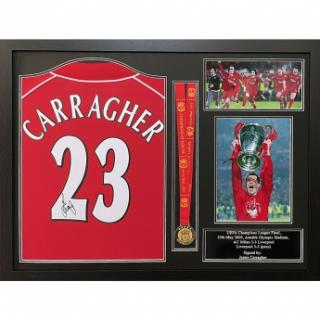 Słynni piłkarze koszulka w antyramie Liverpool 2000 Carragher Signed