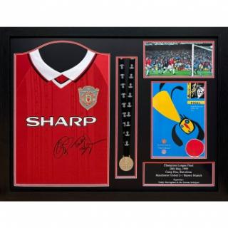 Słynni piłkarze koszulki w ramkach Manchester United FC 1999 Solskjae