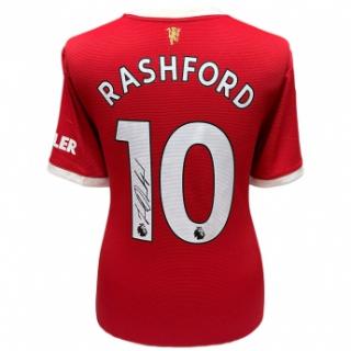 Słynni piłkarze piłkarska koszulka meczowa 2021-2022 Rashford Signed