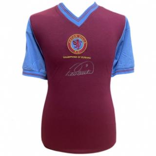 Słynni piłkarze piłkarska koszulka meczowa Aston Villa 1982 Withe Sig