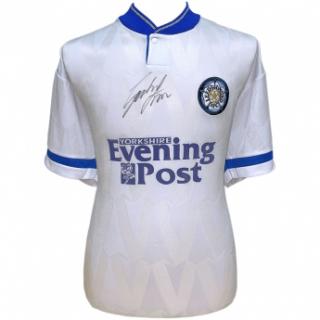 Słynni piłkarze piłkarska koszulka meczowa Leeds United 1992 Strachan