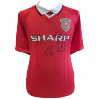 Słynni piłkarze piłkarska koszulka meczowa Manchester United 1999 Sol