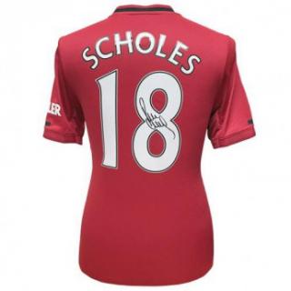 Słynni piłkarze piłkarska koszulka meczowa Manchester United Scholes
