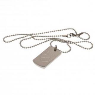 West Ham United naszyjnik z zawieszką Engraved Dog Tag  Chain