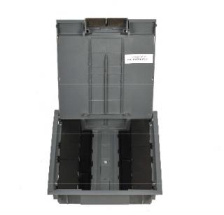 Puszka podłogowa floorbox 247x291mm 10 gniazd podłoga techniczna 15-35 wykładzina 5mm
