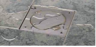 Puszka podłogowa floorbox KSE IP66 okrągła 1x230V 1xRJ45 cat.5e podłoga betonowa, stal nierdzewna