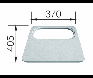 BLANCO  Deska z tworzywa biała z wycięciem na odsączarkę, 405x370, [DANA] 218796 Rabat do 6% - sprawdź w sklepie!