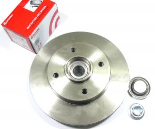 TARCZA HAMULCOWA BREMBO 08.9512.17 CITROEN C4 PEUGEOT 207 307 ŁOŻYSKO + ABS 25mm TYŁ