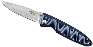 Nóż składany Classic Wave Blue Micarta Damascus Mcusta MC-0010D