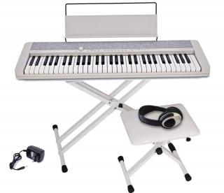 CASIO CT-S1 WH | biały Statyw + Ławka | zestaw XXL