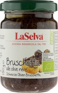 LaSelva Bruschetta z czarnych oliwek 130g BIO
