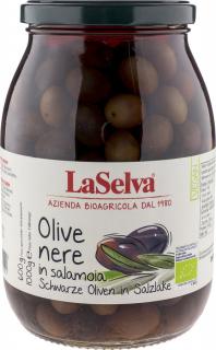 LaSelva Ciemne oliwki z pestką w zalewie 1kg BIO