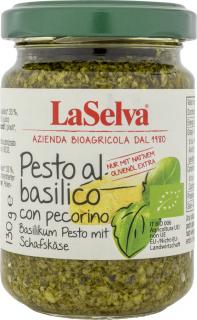 LaSelva Pesto bazyliowe z serem pecorino w 100% oliwie z oliwek 130g BIO