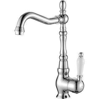 Evora bateria zlewozmywakowa retro stojąca z wylewką L chrom połysk BATERIA Evora retro chrom