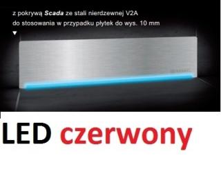 KESSEL SCADA odpływ liniowy ścienny model stal nierdzewna V2A z podświetleniem LED czerwonym