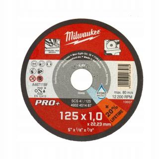 MILWAUKEE Tarcza do cięcia metalu fi 125x1 mm PRO+ 4932451487