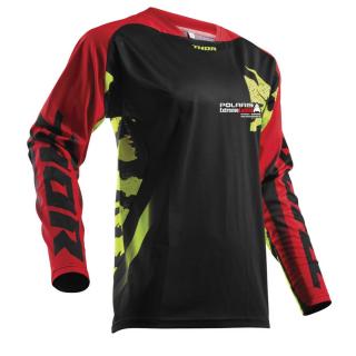 Bluza koszulka THOR FUSE RAMPANT BLACK/RED/LIME