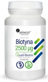 Biotyna 2500 mcg QualiBiotin 120 tab. VEGE - Aliness