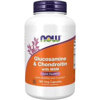 GLUKOZAMINA CHONDROITYNA MSM 180 vege caps - Now Foods