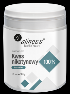 Kwas nikotynowy proszek, czysty 100%, flush effect  100 g - Aliness