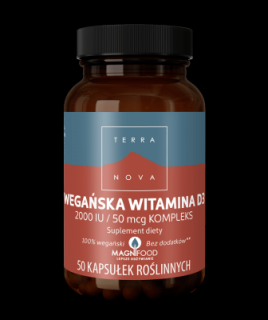 WEGAŃSKA WITAMINA D3 2000 IU / 50 mcg KOMPLEKS 100 weg.kaps. - Terranova