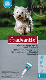 BAYER ADVANTIX 1,0ml pipeta owadobójcza dla psów 4-10kg