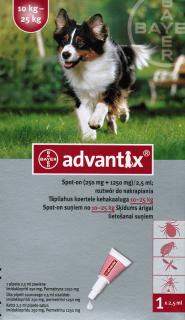 BAYER ADVANTIX 2,5ml pipeta owadobójcza dla psów 10-25kg