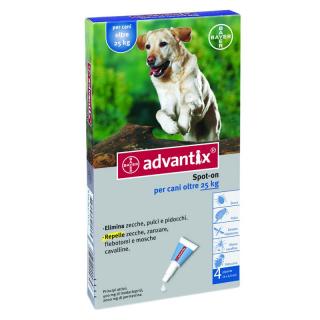 BAYER Advantix dla psów o masie 25-40kg 4mlx4 tuby