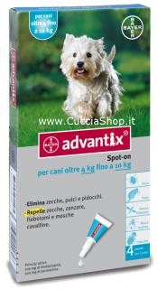 BAYER Advantix dla psów o masie 4-10kg 1mlx4 tuby