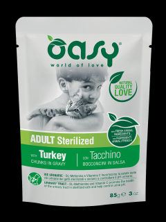 OASY Lifestage Cat Adult saszetka Sterilized z indykiem 85g