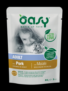 OASY Lifestage Cat Adult saszetka wieprzowina 85g