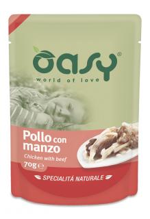 Oasy Natural Range Cat Adult saszetka Kurczak z wołowiną 70g