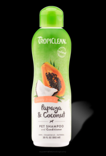 TROPICLEAN Papaya  Coconut 2w1 592ml Luksusowy szampon i odżywka w jednym kot/pies