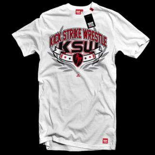 KSW Wear Kick Strike Wrestle Koszulka - biała