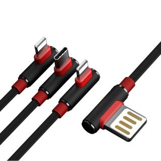 Proda kabel 3w1 USB - 2x Lightning / USB Typ C 5A