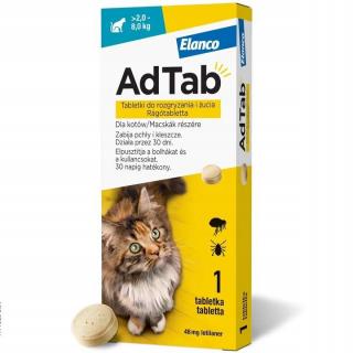 ADTAB Cat tabletki na kleszcze i pchły 48mg 2-8kg