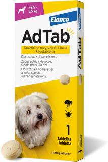 ADTAB Dog tabletki na kleszcze i pchły 112mg 2,5-5,5kg