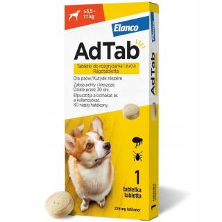 ADTAB Dog tabletki na kleszcze i pchły 225mg 5,5-11kg