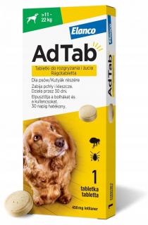 ADTAB Dog tabletki na kleszcze i pchły 450mg 11-22kg