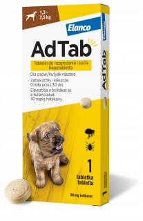 ADTAB Dog tabletki na kleszcze i pchły 56mg 1,3-2,5kg