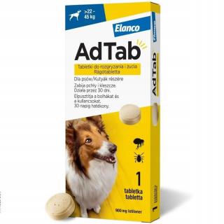 ADTAB Dog tabletki na kleszcze i pchły 900mg 22-45kg