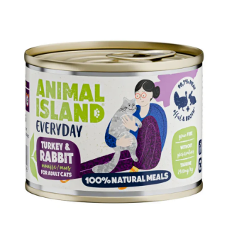 ANIMAL ISLAND Everyday Indyk z Królikiem 200g bezzbożowy mus dla kotów powyżej 3 miesiąca