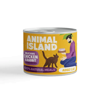 ANIMAL ISLAND Posiłek z Kurczakiem i Królikiem 200g dla kotów powyżej 3 miesiąca