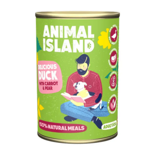 ANIMAL ISLAND Premium Kaczka z Marchewką i Gruszką 400g monoproteinowa dla wszystkich ras