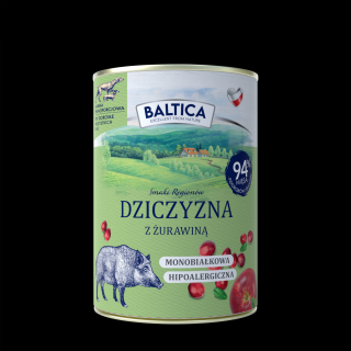 BALTICA dziczyzna z żurawiną 400g monoproteinowa bezzbożowa