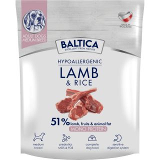 BALTICA Karma z jagnięciną i ryżem dla średnich ras M 1kg